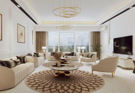 A luxurious living room with modern design